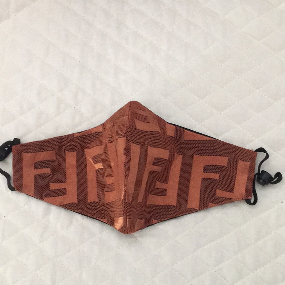 Designer-Inspired Rust Brown Face Mask with Adjustable Ear Loops